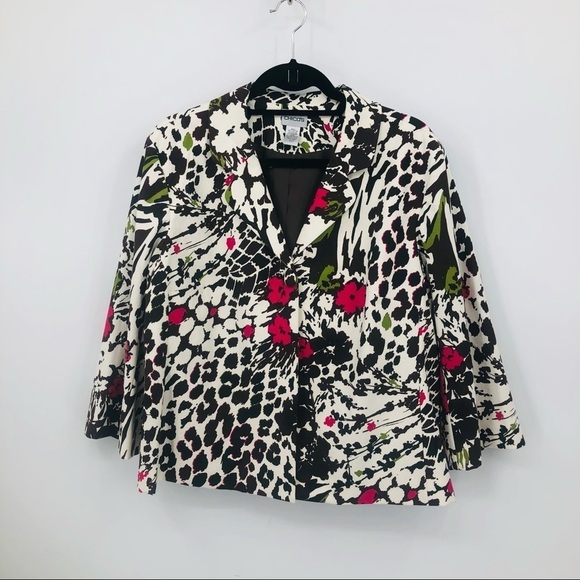 Chico's Jackets & Blazers - Chicos women’s cheetah/Floral prints Blazer size 2